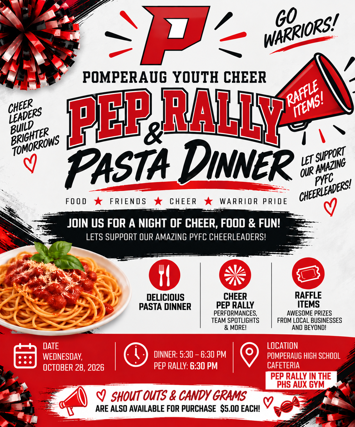Pasta Dinner & Pep Rally Tickets